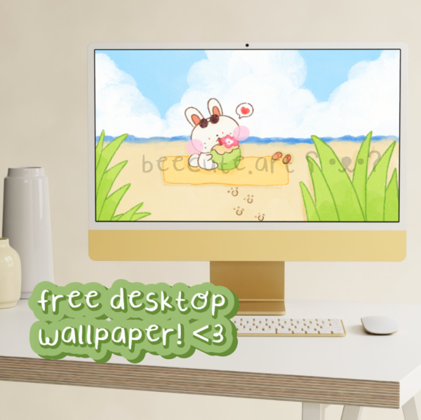 FREE Beach Bunny Desktop Wallpaper